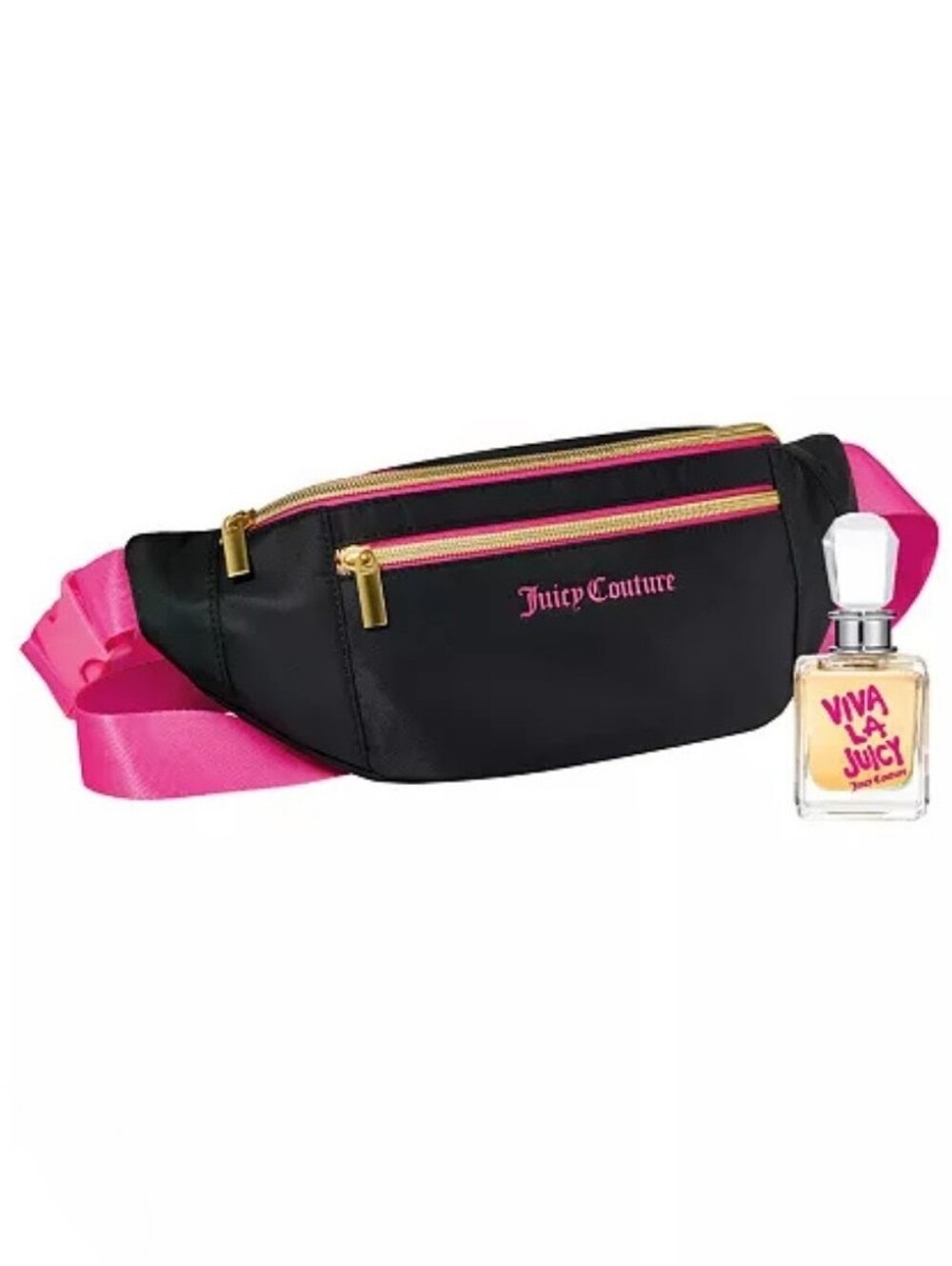 Juicy Couture Black & Hot Pink  Belt Bag And Samples